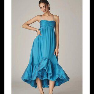 new ANTHROPOLOGIE MAEVE SWEETHEART RUFFLE HEM DRESS S M